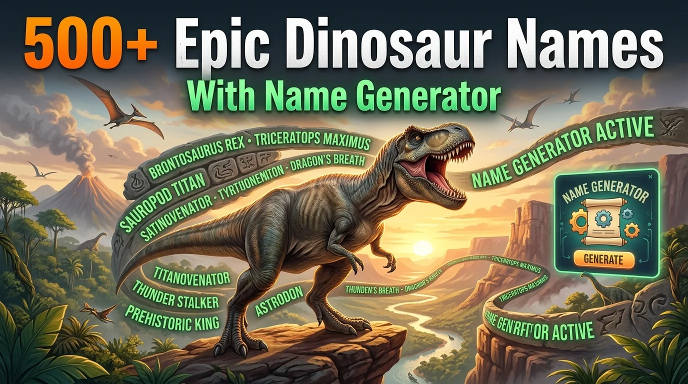 Epic Dinosaur Names With Name Generator