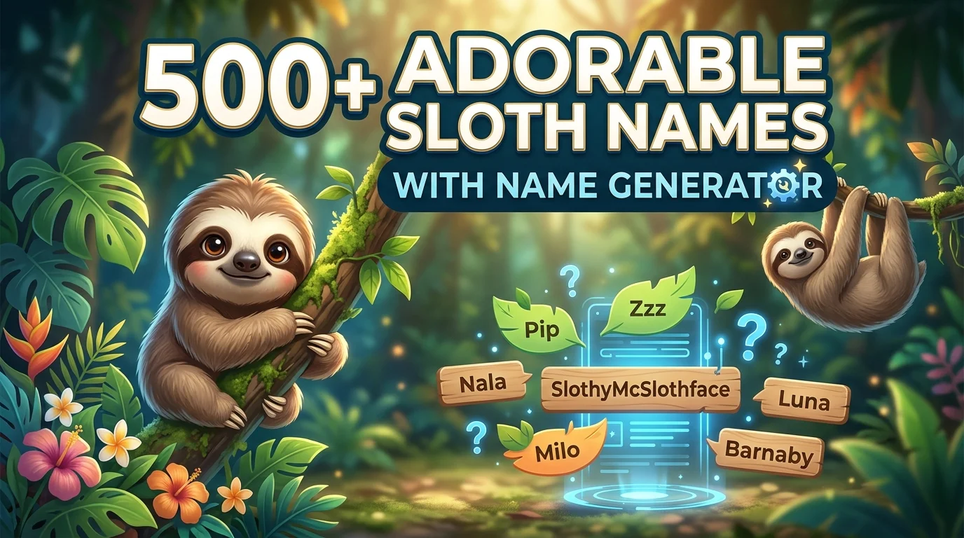 Adorable Sloth Names With Name Generator