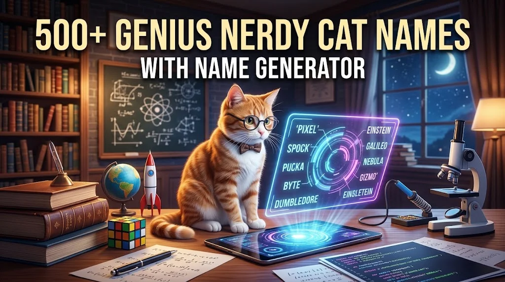Genius Nerdy Cat Names With Name Generator