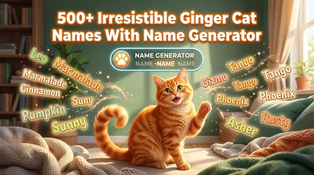 Irresistible Ginger Cat Names With Name Generator
