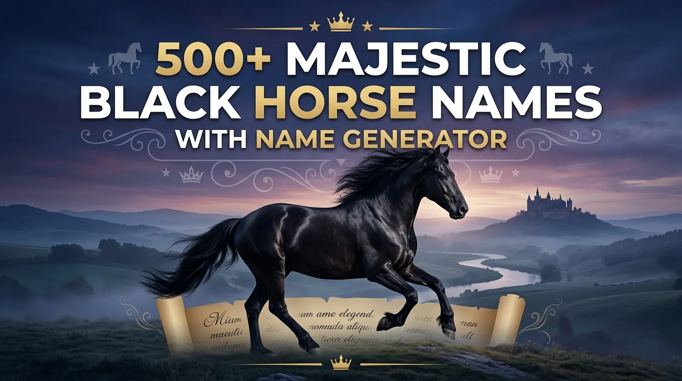 Majestic Black Horse Names With Name Generator