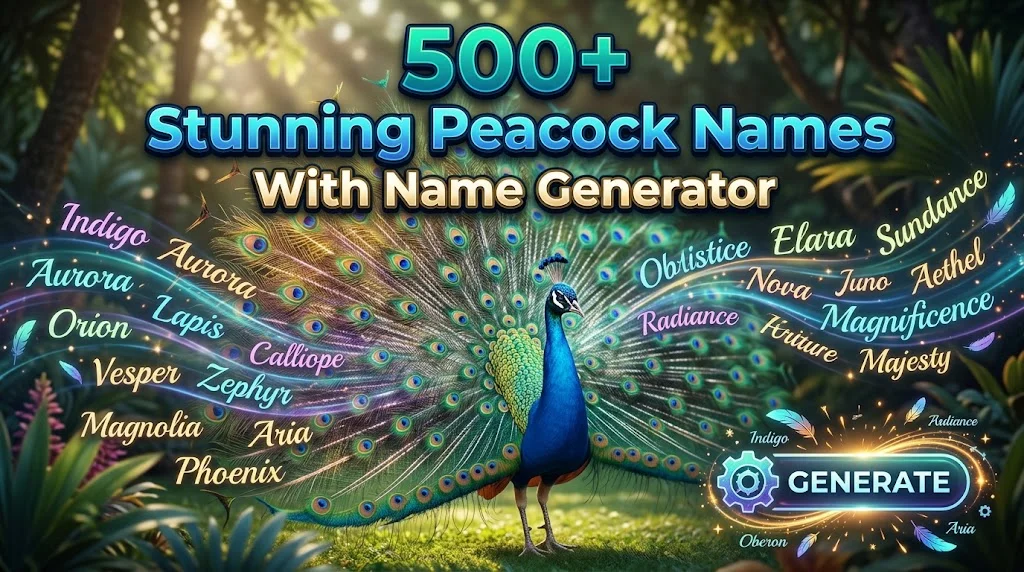 Stunning Peacock Names With Name Generator